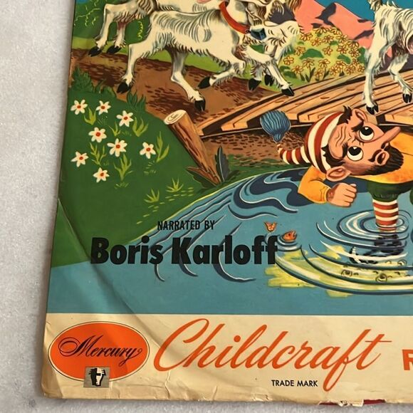 Mercury Records Vintage RARE Red 78 Vinyl Billy Goat Gruff Boris Karloff - Picture 10 of 10